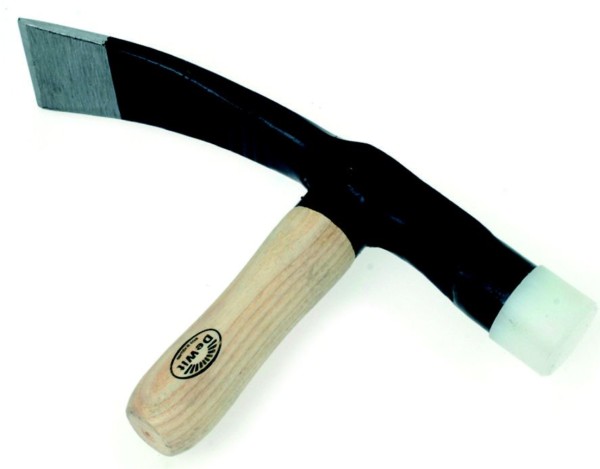 Straathamer met houten essen steel en nylon dop